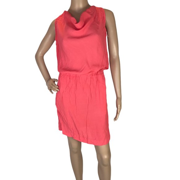 next Dresses & Skirts - Next Ladies Pink Cowl Neck Dress Size 8 Sleeveless Elastic Waist Summer Holiday